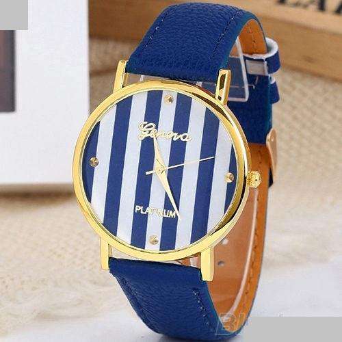 Ladies Blue Funky Stripe GENEVA Watch